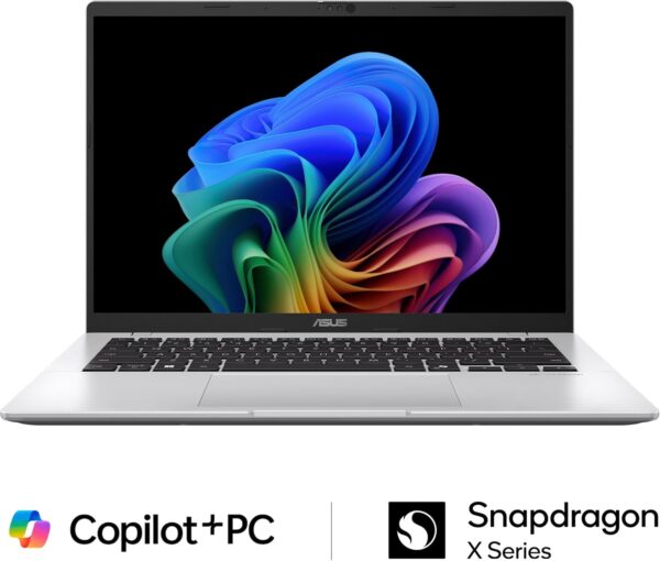 ASUS Vivobook 14 Laptop, 14” WUXGA 60Hz Display, Qualcomm Snapdragon X